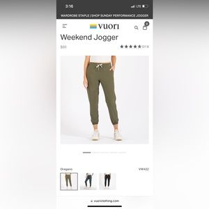 Vuori Joggers in Green